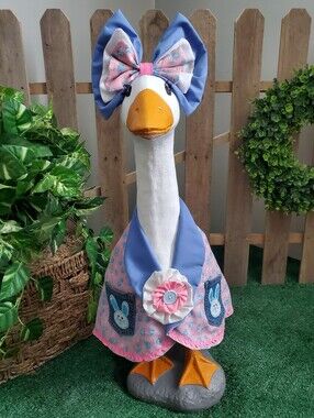 28"- 30" Porch Goose Easter Outfit & Bow Set